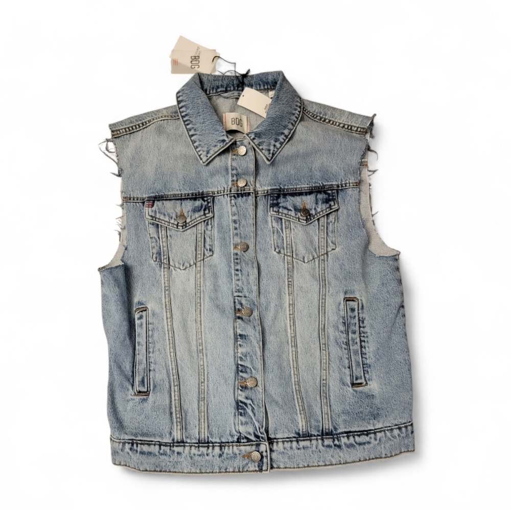 BDG Light Blue Denim Vest
